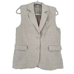 Reformation Linen‎ Vest Womens Size Small Neutral Office Oversized Lagom Chic